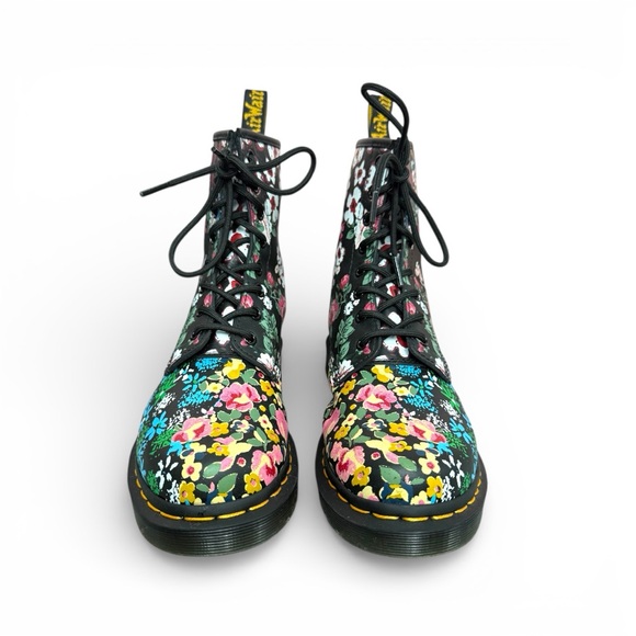 Dr. Martens Black Floral 1460 Pascal Floral Mashup Combat Boots Size 8 - Picture 5 of 7